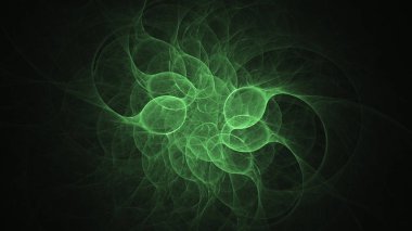 3D render soyut yeşil fraktal açık renkli