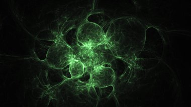 3D render soyut yeşil fraktal açık renkli