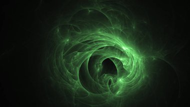 3D render soyut yeşil fraktal açık renkli