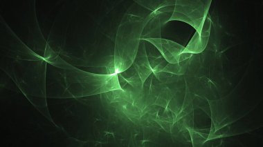 3D render soyut yeşil fraktal açık renkli