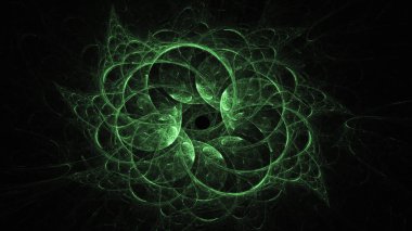 3D render soyut yeşil fraktal açık renkli