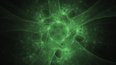 3D render soyut yeşil fraktal açık renkli