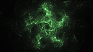 3D render soyut yeşil fraktal açık renkli