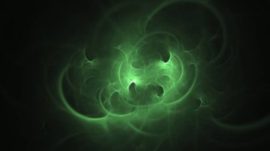 3D render soyut yeşil fraktal açık renkli