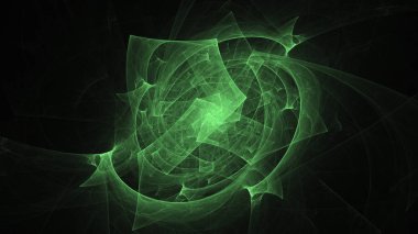 3D render soyut yeşil fraktal açık renkli