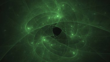 3D render soyut yeşil fraktal açık renkli