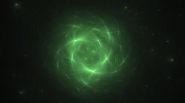 3D render soyut yeşil fraktal açık renkli