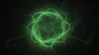 3D render soyut yeşil fraktal açık renkli