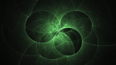 3D render soyut yeşil fraktal açık renkli