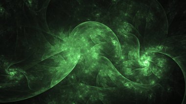 3D render soyut yeşil fraktal açık renkli