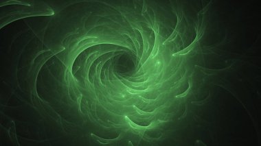 3D render soyut yeşil fraktal açık renkli