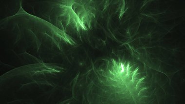 3D render soyut yeşil fraktal açık renkli