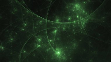 3D render soyut yeşil fraktal açık renkli