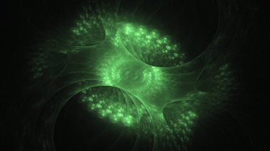 3D render soyut yeşil fraktal açık renkli