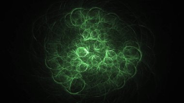 3D render soyut yeşil fraktal açık renkli