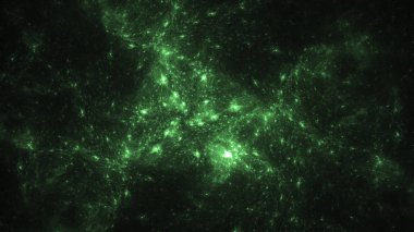 3D render soyut yeşil fraktal açık renkli