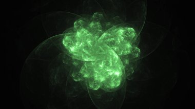 3D render soyut yeşil fraktal açık renkli