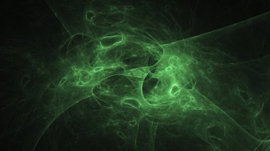 3D render soyut yeşil fraktal açık renkli