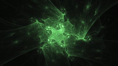 3D render soyut yeşil fraktal açık renkli