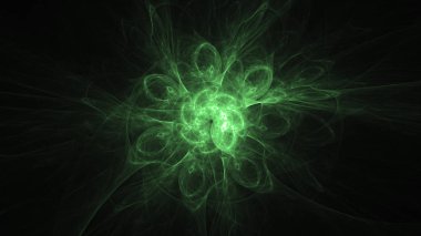 3D render soyut yeşil fraktal açık renkli