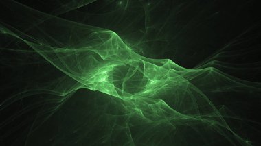 3D render soyut yeşil fraktal açık renkli