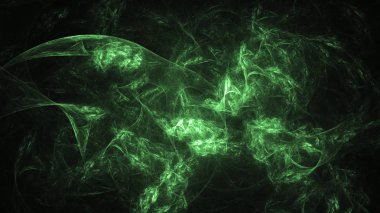 3D render soyut yeşil fraktal açık renkli