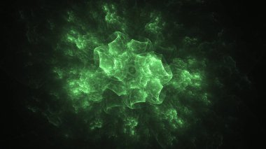 3D render soyut yeşil fraktal açık renkli