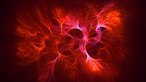 Renderização Abstrato Fundo Luz Fractal Vermelho — Fotografia de Stock