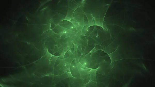 Renderização Abstrato Verde Fundo Luz Fractal — Fotografia de Stock