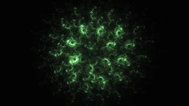 3D render soyut yeşil fraktal açık renkli