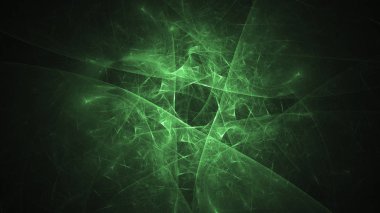 3D render soyut yeşil fraktal açık renkli