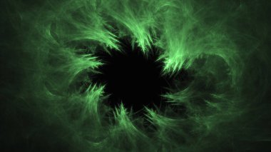 3D render soyut yeşil fraktal açık renkli