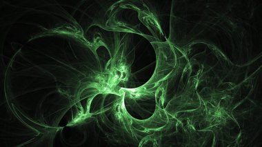 3D render soyut yeşil fraktal açık renkli