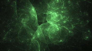 3D render soyut yeşil fraktal açık renkli