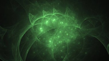 3D render soyut yeşil fraktal açık renkli