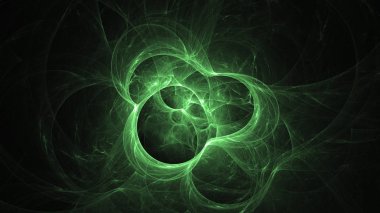 3D render soyut yeşil fraktal açık renkli