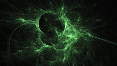 3D render soyut yeşil fraktal açık renkli