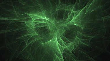 3D render soyut yeşil fraktal açık renkli