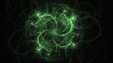 3D render soyut yeşil fraktal açık renkli