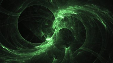 3D render soyut yeşil fraktal açık renkli