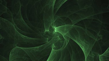 3D render soyut yeşil fraktal açık renkli