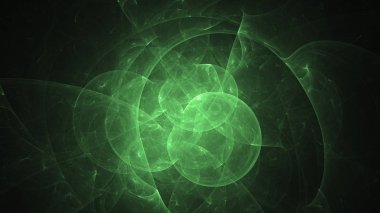 3D render soyut yeşil fraktal açık renkli