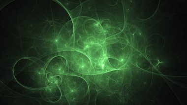 3D render soyut yeşil fraktal açık renkli