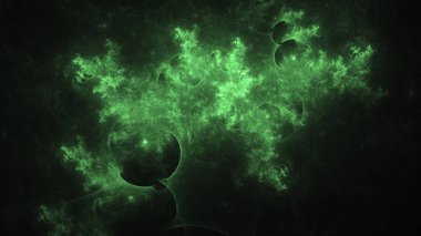 3D render soyut yeşil fraktal açık renkli