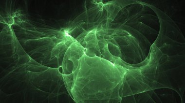 3D render soyut yeşil fraktal açık renkli