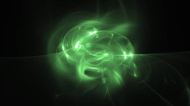 3D render soyut yeşil fraktal açık renkli