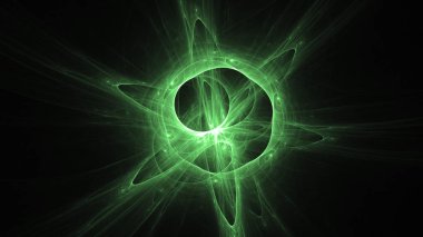 3D render soyut yeşil fraktal açık renkli