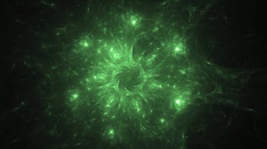 3D render soyut yeşil fraktal açık renkli