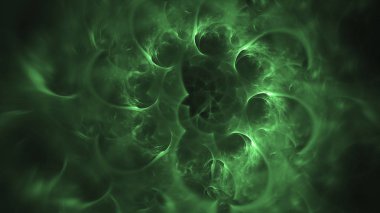 3D render soyut yeşil fraktal açık renkli