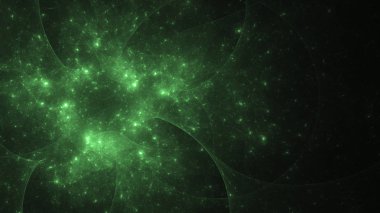 3D render soyut yeşil fraktal açık renkli